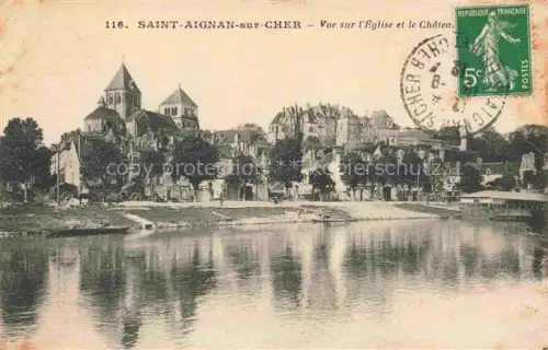 AK / Ansichtskarte Saint-Aignan  41 Loir-et-Cher Vue sur l'Eglise et le Chateau
