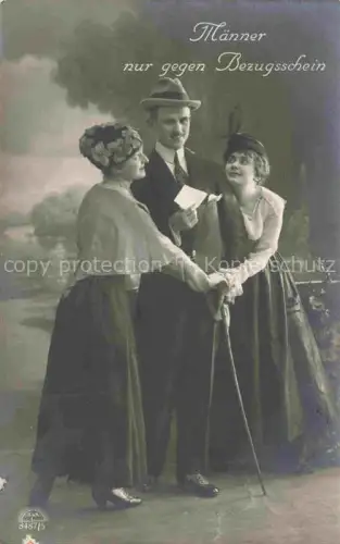 AK / Ansichtskarte Foto RKL Nr. 8487/5 Maenner gegen Bezugsschein 