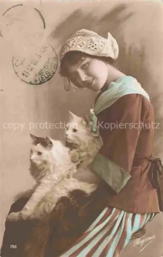 AK / Ansichtskarte Foto Regina Nr. 196 Maedchen Katzen 