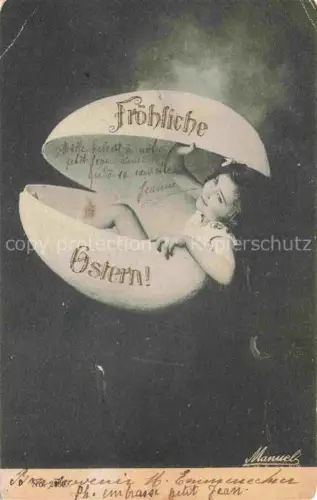 AK / Ansichtskarte Ostern Easter Paques Pasqua-- Maedchen Eier 