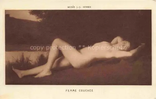 AK / Ansichtskarte HENNER J. J. Kuenstlerkarte Femme couche Paris Frau 