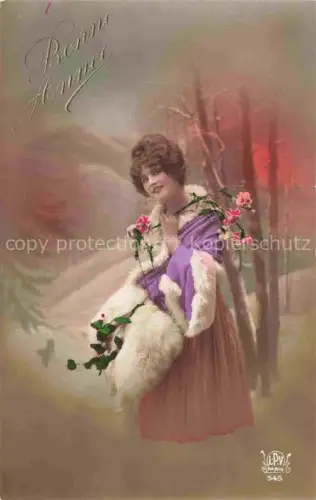 AK / Ansichtskarte Foto LPV Nr. 545 Nouvelle Annee Neujahr Maedchen Frau 