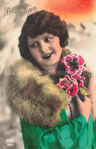 AK / Ansichtskarte Foto ABC Nr. 1803 Frau Neujahr Nouvelle annee 