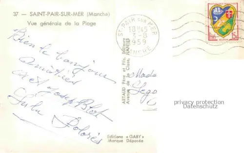 AK / Ansichtskarte SAINT-PAIR-SUR-MER Kairon-sur-Mer AVRANCHES 50 Manche Vue generale de la Plage 