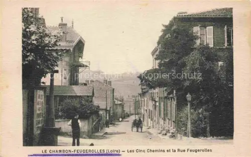 AK / Ansichtskarte Le Chambon -Feugerolles Saint-Etienne 42 Loire Les Cinq Chemins et la Rue Feugerolles