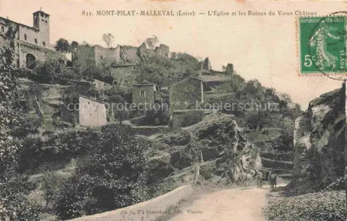 AK / Ansichtskarte Mont-Pilat 1400m Graix Saint-Etienne 42 Loire Malleval Eglise et les Ruines du Vieux Chateau