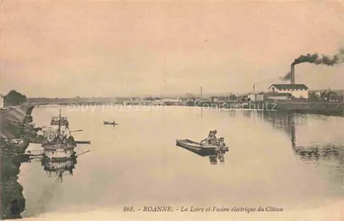 AK / Ansichtskarte ROANNE 42 Loire La Loire et l'usine electrique du Coteau