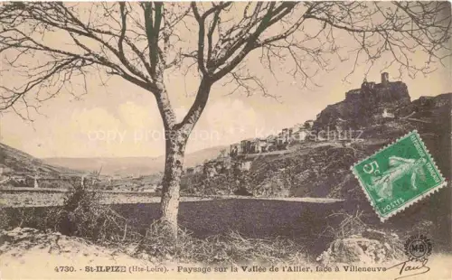 AK / Ansichtskarte St-Ilpize BRIOUDE 43 Haute-Loire Paysage sur la Vallee de l'Allier face a Villeneuve