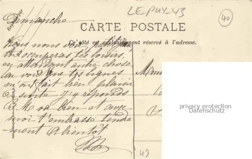 AK / Ansichtskarte LE PUY  en-Velay 43 Haute-Loire Un jeune couple de montagnards du Velay se rendant a cheval a la foire de la Toussaint