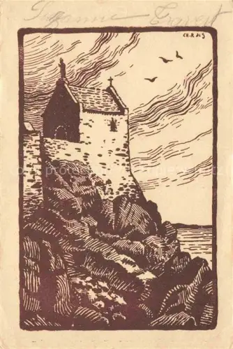 AK / Ansichtskarte Le Mont-Saint-Michel La Chapelle St. Aubert Kuenstlerkarte