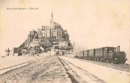 AK / Ansichtskarte Le Mont-Saint-Michel Vue générale côté sud Train