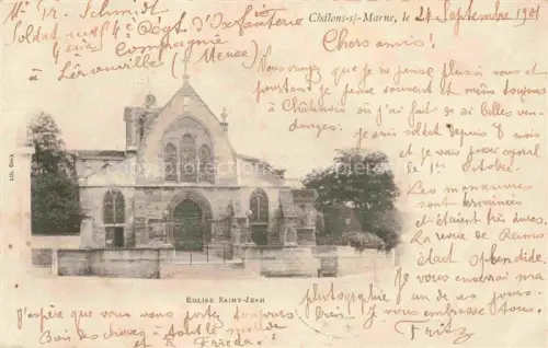 AK / Ansichtskarte Chalons-sur-Marne Chalons-en-Champagne 51 Marne Eglise Saint-Jean
