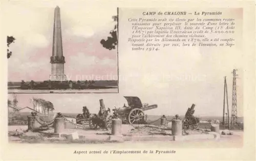 AK / Ansichtskarte Camp de Chalons Chalons-en-Champagne 51 Marne La Pyramide Aspect actuel de l'emplacement de la pyramide