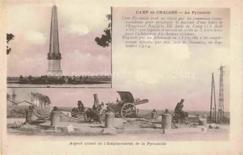 AK / Ansichtskarte Camp de Chalons Chalons-en-Champagne 51 Marne La Pyramide Aspect actuel de l'emplacement de la pyramide