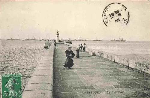AK / Ansichtskarte CHERBOURG-Octeville 50 Manche La Jetée Nord Phare