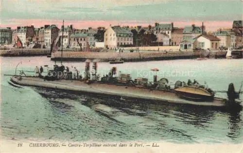 AK / Ansichtskarte CHERBOURG-Octeville 50 Manche Contre-Torpilleur entrant dans le port