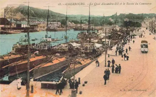 AK / Ansichtskarte CHERBOURG-Octeville 50 Manche Quai Alexandre III et le Bassin du Commerce