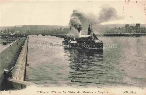AK / Ansichtskarte CHERBOURG-Octeville 50 Manche La Sortie du Steamer Lloyd