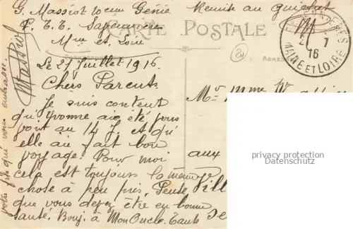 AK / Ansichtskarte ANGERS 49 Maine-et-Loire Les Ponts de Cé-Erigné aux bords du Louet Feldpost