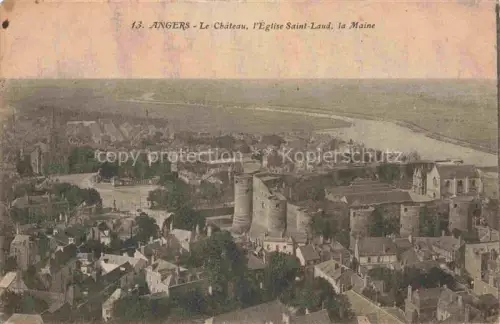 AK / Ansichtskarte ANGERS 49 Maine-et-Loire Vue aérienne Château Eglise Saint-Laud et la Mairie