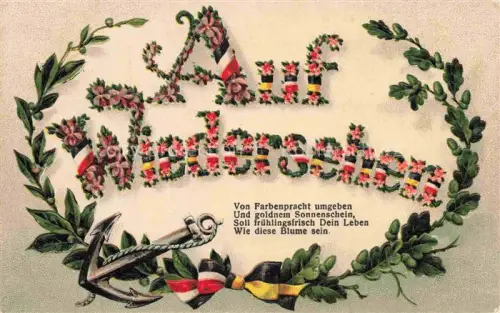 AK / Ansichtskarte SWR Schwarz Weiss Rot-Flagge Litho Auf wieder sehen 