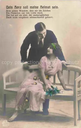 AK / Ansichtskarte Foto RKL Nr. 8107/3 Dein herz soll mein Heimat sein Bank