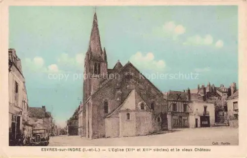 AK / Ansichtskarte Esvres-sur-Indre TOURS 37 Indre Eglise et le vieux Chatea