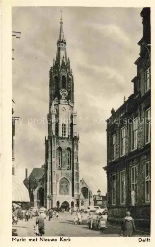 AK / Ansichtskarte DELFT Zuid-Holland NL Markt met nieuwe kerk
