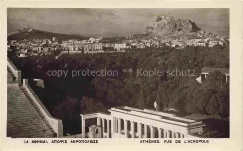 AK / Ansichtskarte Athenes ATHEN Greece Vue de l'Acropole Stadtpanorama mit Akropolis