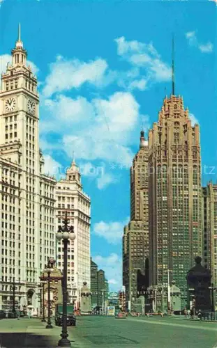 AK / Ansichtskarte CHICAGO  Illinois USA Chicago Tribune Tower Michigan Avenue Bridge