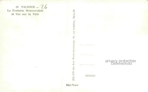 AK / Ansichtskarte VALENCE -SUR-RHONE 26 Drome Vue panoramique sur la ville Fontaine Monumentale
