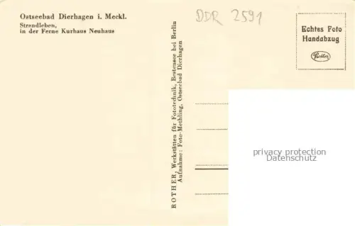 AK / Ansichtskarte Dierhagen Ostseebad Strandleben in der Ferne Kurhaus Neuhaus Handabzug