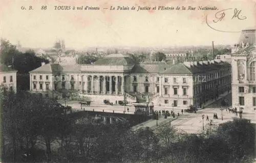 AK / Ansichtskarte TOURS 37 Indre-et-Loire Plais Justice Entree Rue National