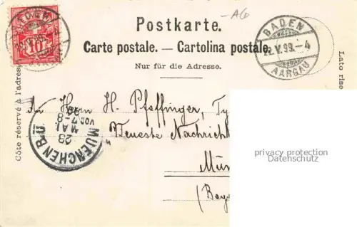 AK / Ansichtskarte BADEN  AG (Schweiz) Stadtpanorama