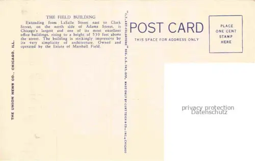 AK / Ansichtskarte CHICAGO  Illinois USA Field Building Illustration