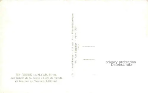 AK / Ansichtskarte Tende Nice 06 Alpes Maritimes Les lacets de la route du col de Tende et l'entrée du tunnel