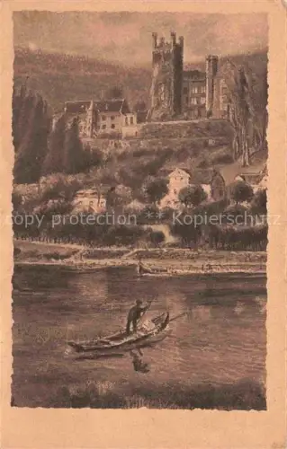 AK / Ansichtskarte Neckarsteinach Blick zur Mittelburg Kuenstlerkarte