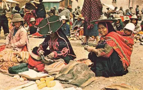 AK / Ansichtskarte Cuzco Peru Escena tipica de mercado Market scene