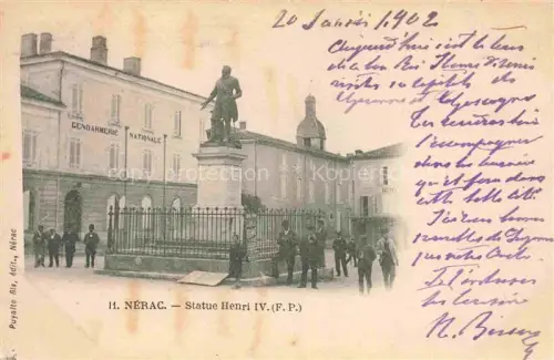 AK / Ansichtskarte NERAC-EN-ALBRET 47 Lot-et-Garonne Statue Henri IV