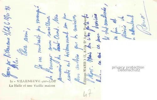 AK / Ansichtskarte VILLENEUVE-SUR-LOT 47 Lot-et-Garonne La Halle et une Vieille maison
