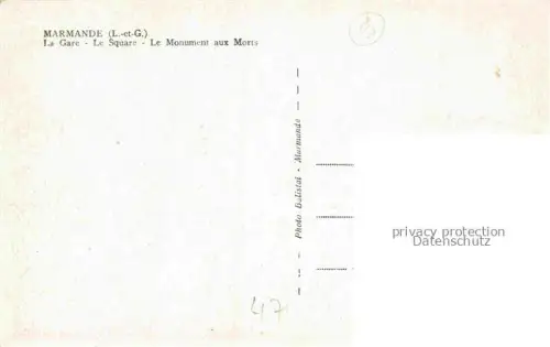 AK / Ansichtskarte MARMANDE 47 Lot-et-Garonne La Gare Le Square Le Monument aux Morts