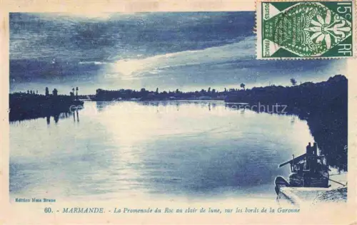 AK / Ansichtskarte MARMANDE 47 Lot-et-Garonne La Promenade du roc au clair de June sur les bords de la Garonne