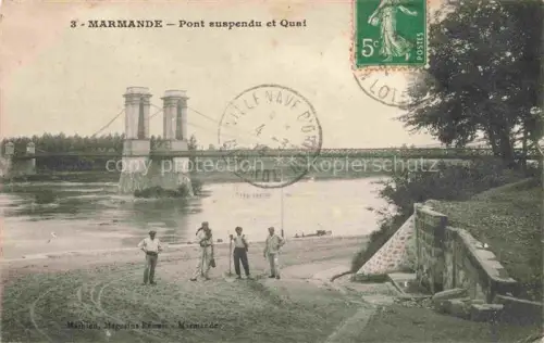 AK / Ansichtskarte MARMANDE 47 Lot-et-Garonne Pont suspendu et Quai