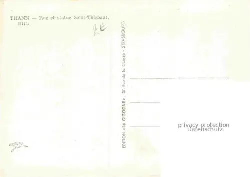 AK / Ansichtskarte Thann  ALsace 68 Haut-Rhin Rue et statue Saint Tiebaut