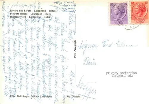AK / Ansichtskarte LAIGUEGLIA Savona Liguria IT Hotel Riviera dei Fiori Kuestenpanorama