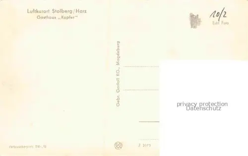 AK / Ansichtskarte Stolberg Harz Gasthaus Kupfer