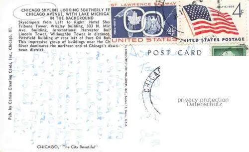 AK / Ansichtskarte CHICAGO  Illinois USA Skyline Chicago Avenue with Lake Michigan