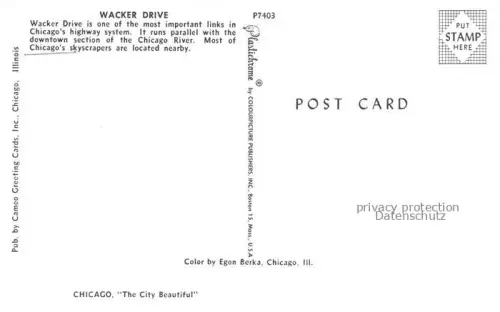 AK / Ansichtskarte CHICAGO  Illinois USA Wacker Drive Chicago River