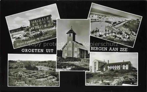 AK / Ansichtskarte Bergen aan Zee NL Hotel Pension Wilhelmina Strand en Duinen Hotel Nassau