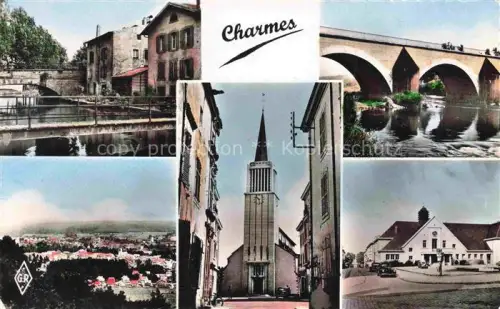 AK / Ansichtskarte Charmes-sur-Moselle Epinal 88 Vosges Vue partielle Le Pont L'Eglise Vue panoramique